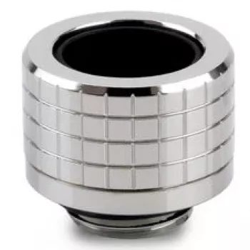 Thermal Grizzly DeltaMate Compression Fitting, Brass - Gloss Nickel, for 14 mm Hard Tubes, G1/4 inch Thread