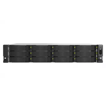QNAP TS-H1465U-RP 12-Bay 2U Rackmount NAS with Intel Xeon D-1622, 16GB DDR4 ECC, 2x 10GbE, Redundant PSU