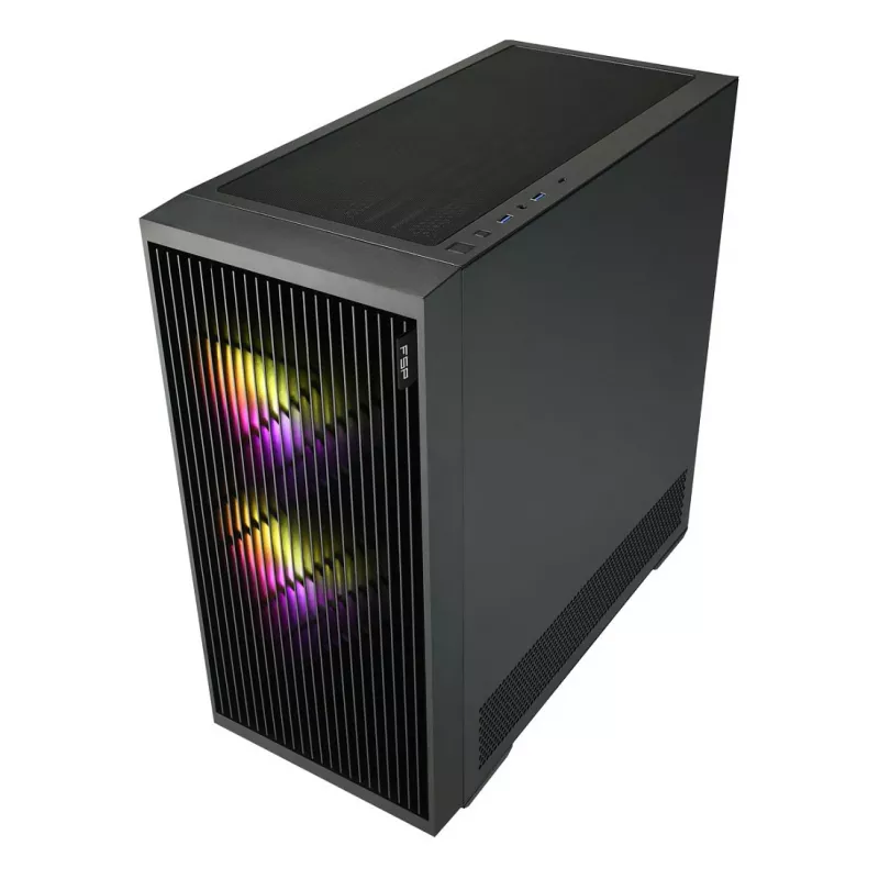 Fortron M330 Tempered Glass Mini Tower PC Case, Black