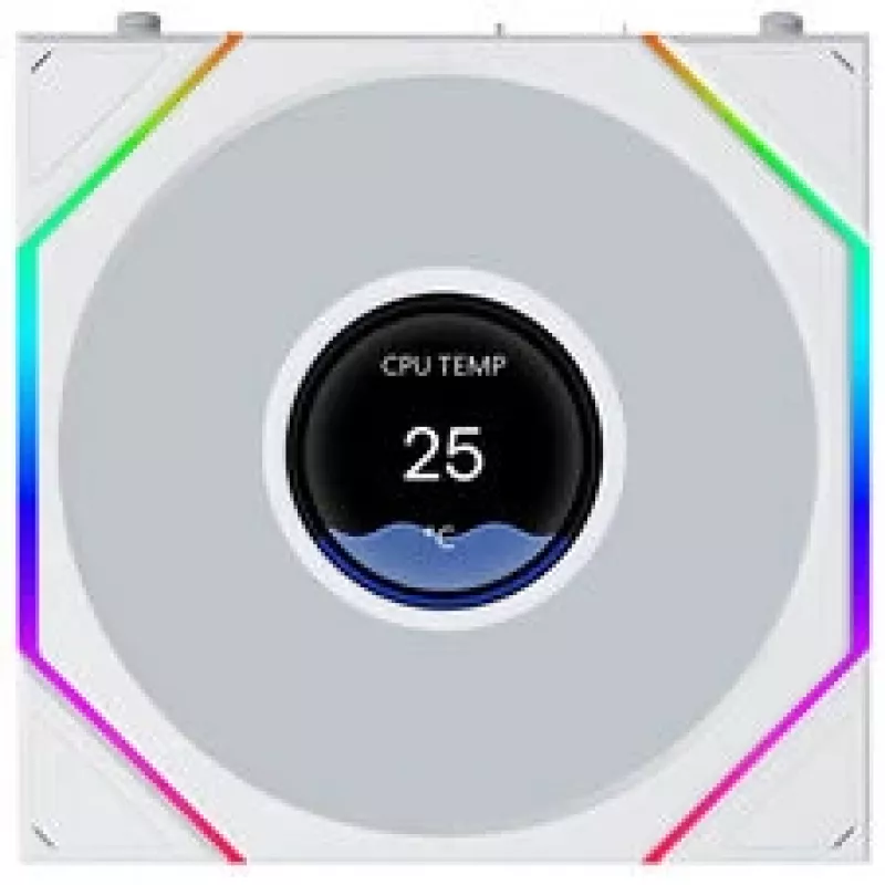 Lian Li UNI FAN TL120 LCD FLEX Wireless ARGB White 120mm Reverse Blade Case Fan