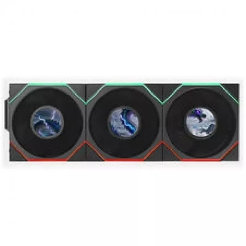 Lian Li UNI FAN TL LCD FLEX Wireless ARGB Reverse Blade 120mm Fan 3-Pack with Controller, Black