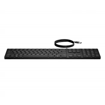 HP Desktop 320K Wired USB Keyboard, Italian Layout, Full-Size, Low-Profile Keys, Black, Smart Buy
