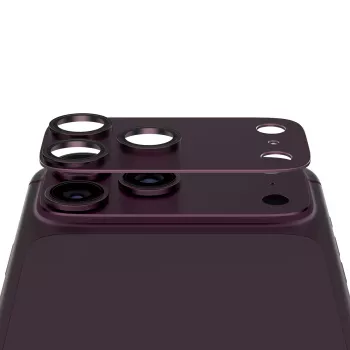 PanzerGlass Fender Camera Lens Protector for iPhone 15 Pro / 15 Pro Max - Dark Cherry