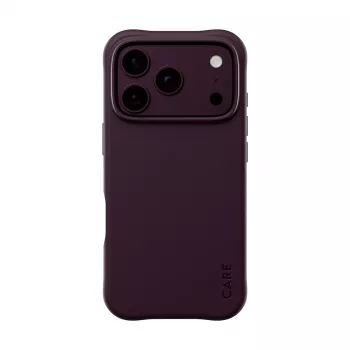 CARE by PanzerGlass Samba Case for iPhone 17 Pro / 18 Pro - Dark Cherry, MagSafe, Recycled Plastic, D3O Bio, 3.6m Drop Protection