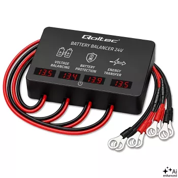 Qoltec 48V Battery Balancer for 4 x 12V Batteries | 10A | AGM GEL LiFePO4 | LED