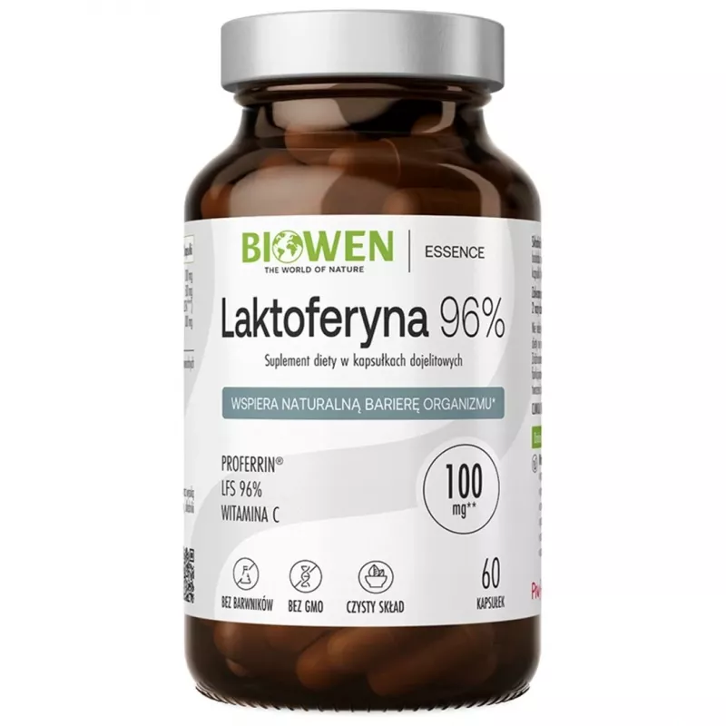 BIOWEN Lactoferrin 96% – 60 Capsules – High-Purity Bovine Lactoferrin Food Supplement