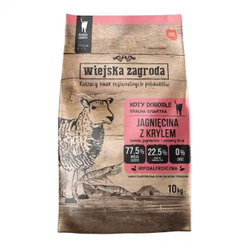 WIEJSKA ZAGRODA Lamb with Krill Dry Cat Food - 10kg