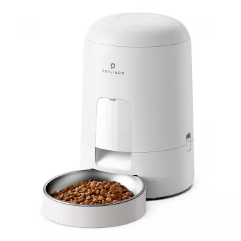 PETLIBRO AIR Automatic Pet Feeder White 2L Wi-Fi Enabled with App Control, 10-Meal Scheduling, Portion Control, Voice Recorder, Stainless Steel Bowl, Backup Battery