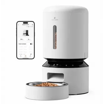 PETLIBRO Granary WiFi Feeder 5L White – Automatic Pet Feeder with App Control, 10 Meals/Day, Voice Recorder, Stainless Steel Bowl