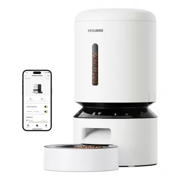 PETLIBRO Granary WiFi Feeder 5L White – Automatic Pet Feeder with App Control, 10 Meals/Day, Voice Recorder, Stainless Steel Bowl