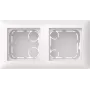 ABB Busch-balance SI Surface-Mounted 2-Gang Housing, High Profile, Alpine White (RAL 9010), Halogen-Free Thermoplastic, IP20, IK05, With Support Ring, Rear and Side Cable Entry, Vertical/Horizontal Mounting