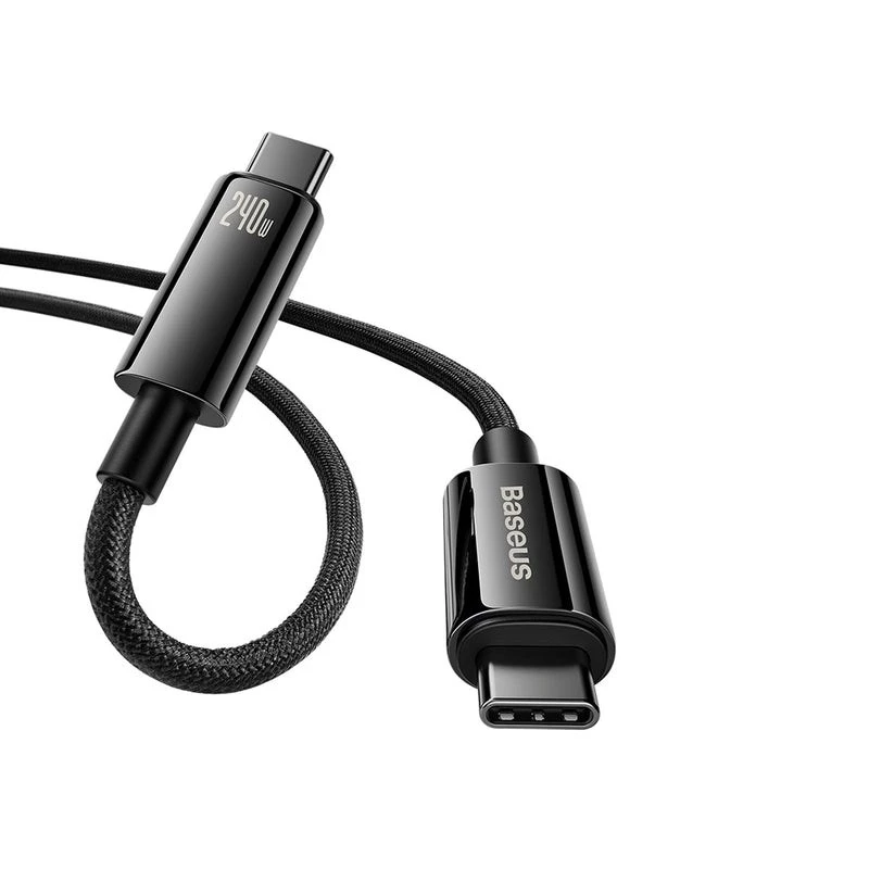 Baseus Tungsten Gold USB-C to USB-C 240W Fast Charging Cable 1m Black