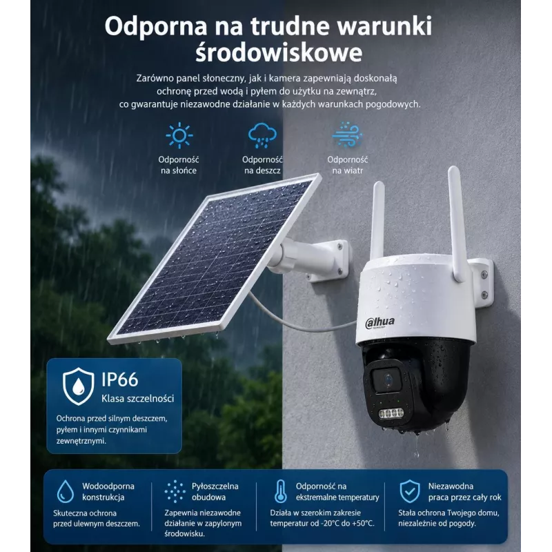DAHUA BP5E 5MP Solar-Powered 4G LTE Pan-Tilt Security Camera with Color Night Vision