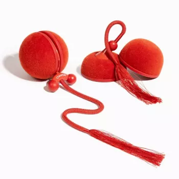 Cheerble WICKED BALL DUO2-VINTAGE RED Smart Interactive Pet Toy, 2 Balls, USB-C Charging, IP65 Splash-proof, 3 Play Modes, for Cats & Small Dogs