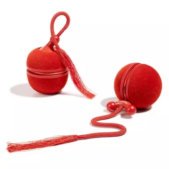 Cheerble WICKED BALL DUO2-VINTAGE RED Smart Interactive Pet Toy, 2 Balls, USB-C Charging, IP65 Splash-proof, 3 Play Modes, for Cats & Small Dogs