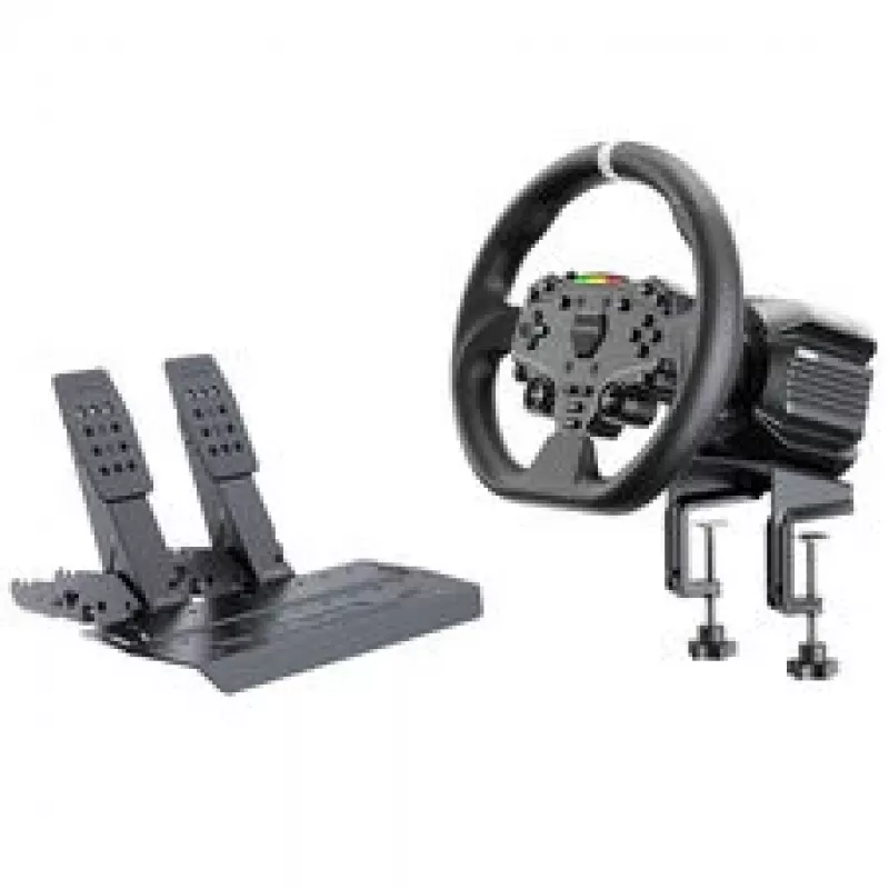 MOZA R5 Pro Racing Simulator - 5.5 Nm Direct Drive Wheelbase, 11-inch Leather Wheel, 2-Pedal Set
