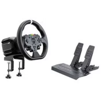 MOZA R5 Pro Racing Simulator - 5.5 Nm Direct Drive Wheelbase, 11-inch Leather Wheel, 2-Pedal Set