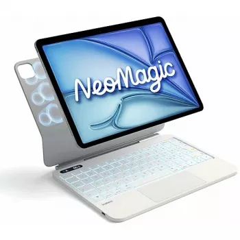 Inateck iPad Pro 12.9 Keyboard Case with Trackpad, QWERTZ, Milky White