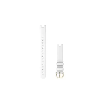 Garmin Lily Leather Watch Band White with Cream Gold Buckle