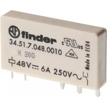 Finder 34.51.7.024.0010 Miniature PCB Relay 24 V DC 6 A 1 CO SPDT