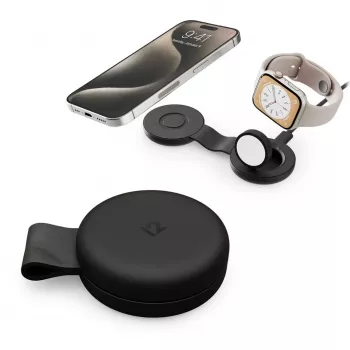 Twelve South ButterFly SE 2-in-1 Qi2 MagSafe Charger for iPhone and Apple Watch, Black