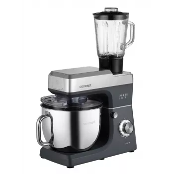 CONCEPT RM6000 Planetary Food Mixer 1900W 6.5L Stainless Steel Bowl, 8 Speeds + Pulse, Silver/Black