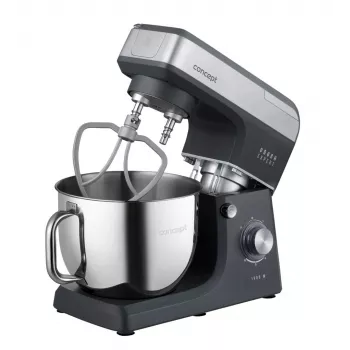CONCEPT RM6000 Planetary Food Mixer 1900W 6.5L Stainless Steel Bowl, 8 Speeds + Pulse, Silver/Black