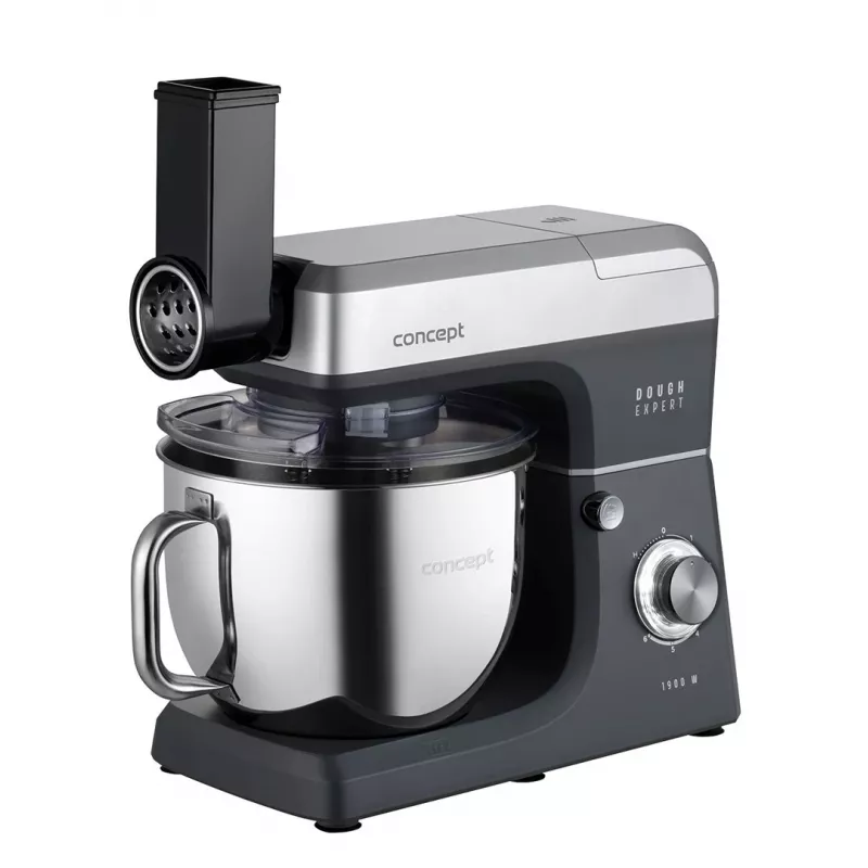 CONCEPT RM6000 Planetary Food Mixer 1900W 6.5L Stainless Steel Bowl, 8 Speeds + Pulse, Silver/Black