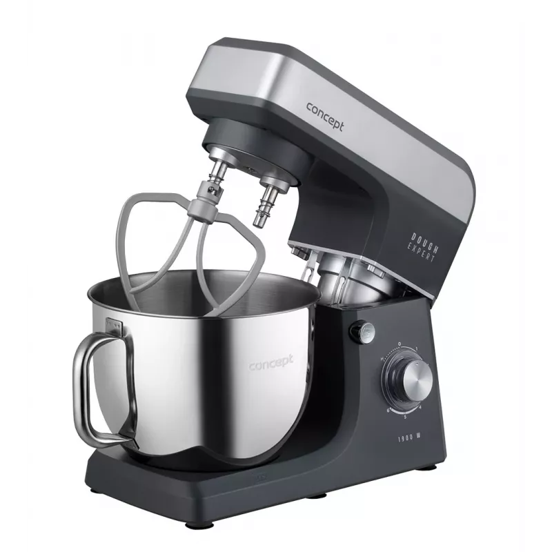 CONCEPT RM6010 Planetary Food Mixer 1900W 6.5L Stainless Steel Bowl with Blender, Meat Grinder, Cookie Maker - Silver/Grey