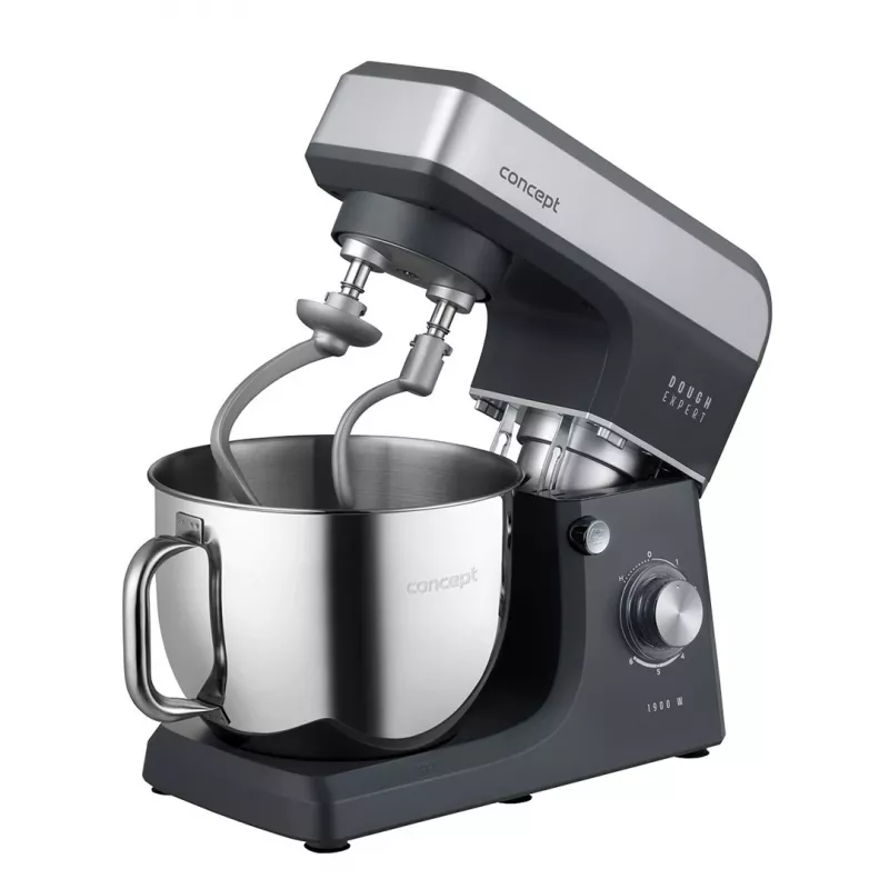 CONCEPT RM6010 Planetary Food Mixer 1900W 6.5L Stainless Steel Bowl with Blender, Meat Grinder, Cookie Maker - Silver/Grey