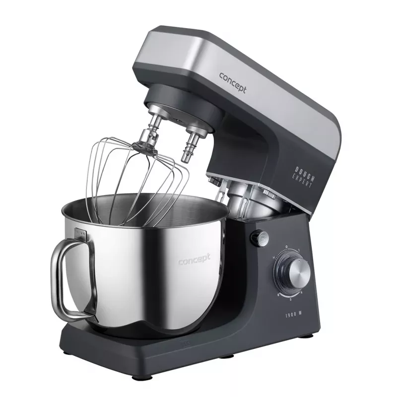 CONCEPT RM6010 Planetary Food Mixer 1900W 6.5L Stainless Steel Bowl with Blender, Meat Grinder, Cookie Maker - Silver/Grey