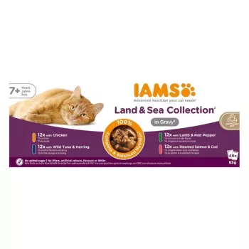 IAMS Delights Senior Land & Sea Collection in Gravy 12x85g