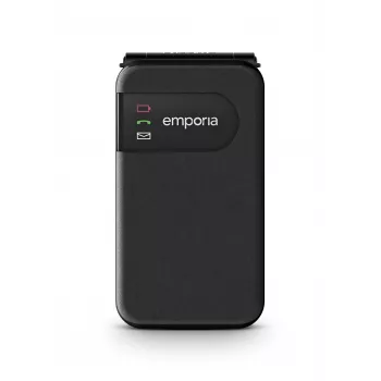 Emporia SIMPLICITYglam Black (2025) 4G LTE Senior Mobile Phone with SOS Button, 2.8 inch Display, Charging Cradle