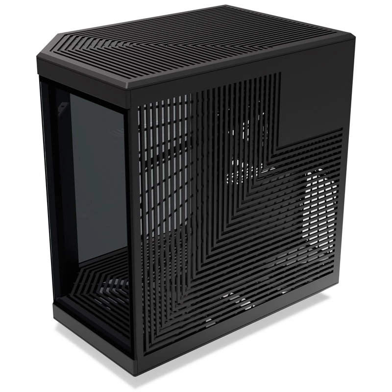 HYTE Y70 Touch Black Mid Tower Case with Panoramic Tempered Glass and 14.1 inch Touchscreen, ATX/E-ATX, Vertical GPU Mount