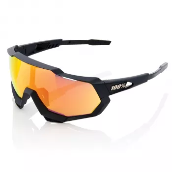 100% Speedlab Speedtrap HiPER Mirror Lens Sunglasses Soft Tact Black