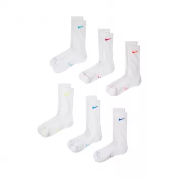 Nike Everyday Elevated 6-Pack Crew Socks White 35-37.5