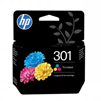 HP 301 Tri-color Original Ink Cartridge (Cyan, Magenta, Yellow) - Standard Yield