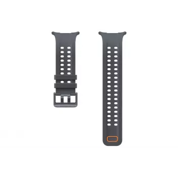 Samsung Marine Band (S/M/L) for Galaxy Watch Ultra2 - Black Fluoroelastomer Smartwatch Strap with D-Buckle Closure, 22mm, Water Resistant