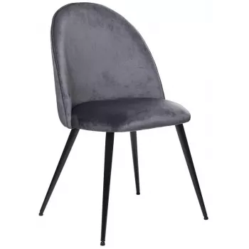 Slano Grey Fabric Dining Chair with Metal Frame