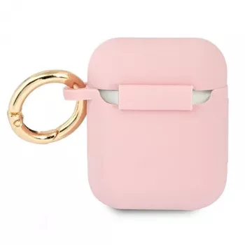 GUESS GUA2SSSI AirPods 1/2 Cover Pink Silicone Vintage Script