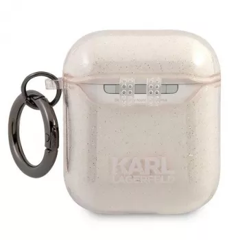 Karl Lagerfeld KLA2UKHGD AirPods 1/2 Cover Gold Glitter Karl Head
