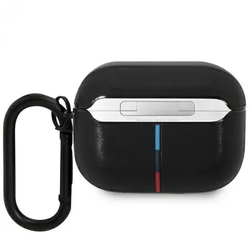 BMW AirPods Pro Leather Cover with Curved Line Design - Black