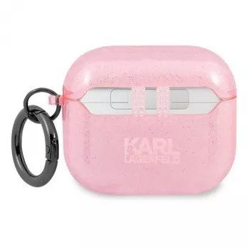 Karl Lagerfeld KLA3UKHGP Glitter Karl's Head AirPods 3 Case - Pink