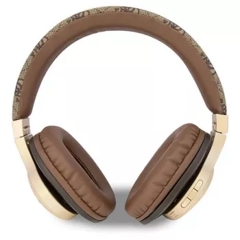 GUESS 4G Script Metal Logo Wireless On-Ear Headphones Bluetooth 5.3 Brown