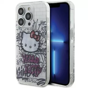 Hello Kitty HKHCP13LHDGPHT iPhone 13 Pro / 13 6.1 White Hardcase IML Kitty On Bricks Graffiti