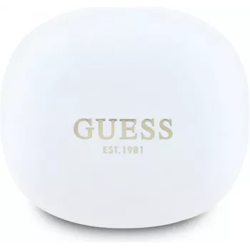 GUESS Flat Classic Logo Electroplated True Wireless Earbuds, White