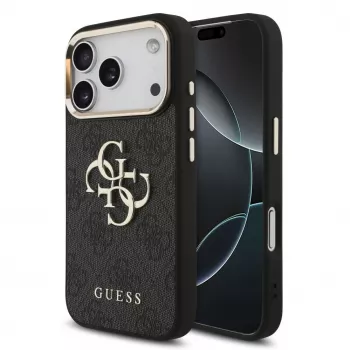 GUESS 4G Big Logo Classic Hard Case for iPhone 17 Pro / 18 Pro - Black & Gold