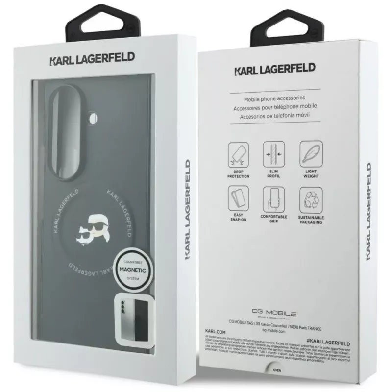 Karl Lagerfeld Karl & Choupette Pins MagSafe Case for Samsung Galaxy Z Fold 8 Ultra - Black