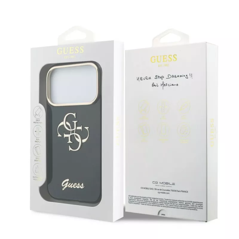 GUESS IML 4G Script Metal Case for iPhone 18 Pro Max / 17 Pro Max - Black