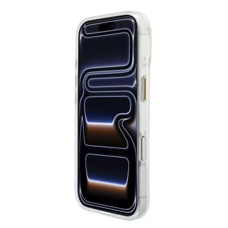 GUESS IML 4G Script Metal Case for iPhone 15 Pro, White